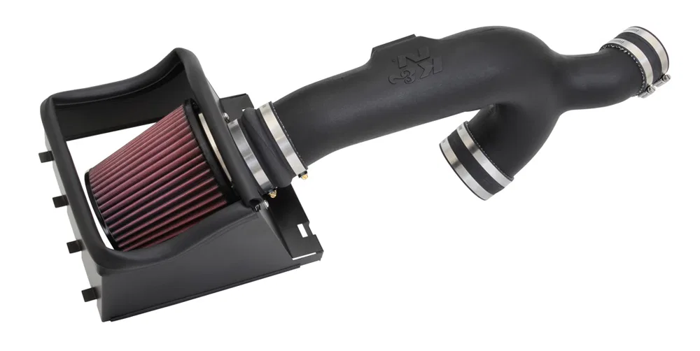 57-2583 – K&N FILTER Cold Air Intake, Black Polyethylene Tube Red Filter With Heat Shield - view 2